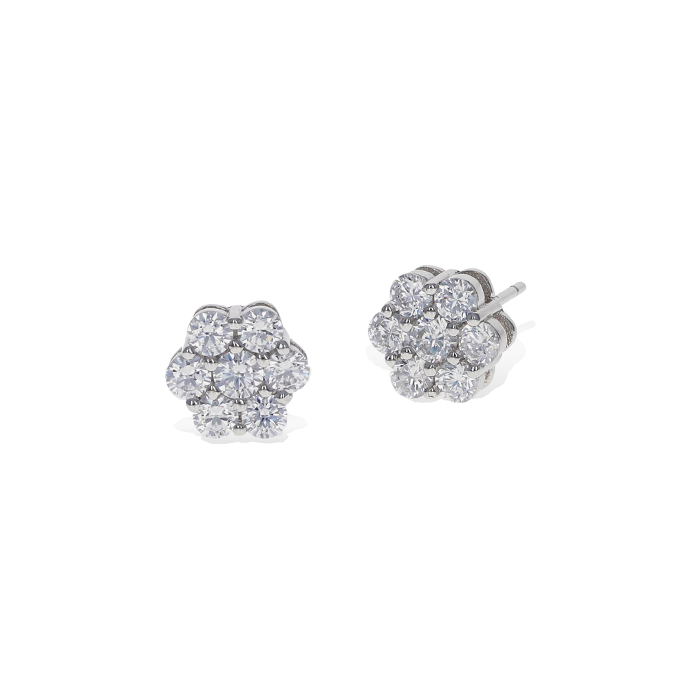 
            
                Load image into Gallery viewer, Bouquet CZ Statement Stud Earrings in Sterling Silver - Alexandra Marks Jewelry
            
        