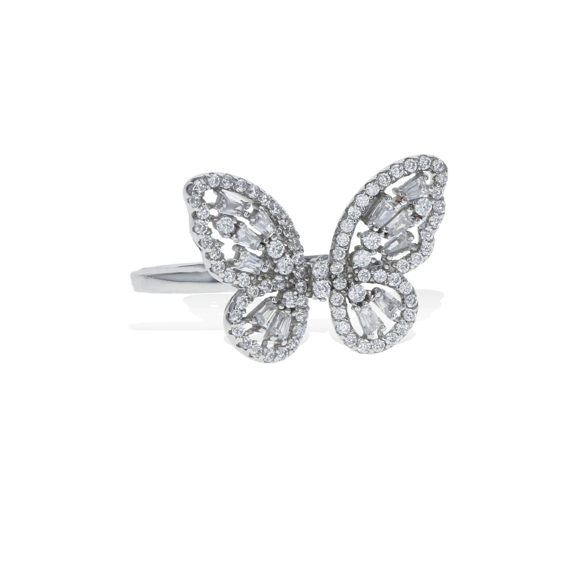 Sterling Silver Butterfly CZ Ring from Alexandra Marks Jewelry