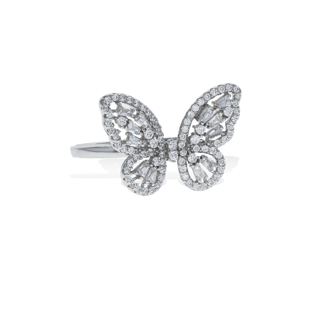 
            
                Load image into Gallery viewer, Sterling Silver Butterfly CZ Ring from Alexandra Marks Jewelry
            
        
