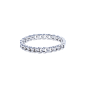 
            
                Load image into Gallery viewer, Sterling Silver Curb Chain Ring - Alexandra Marks Jewelry
            
        