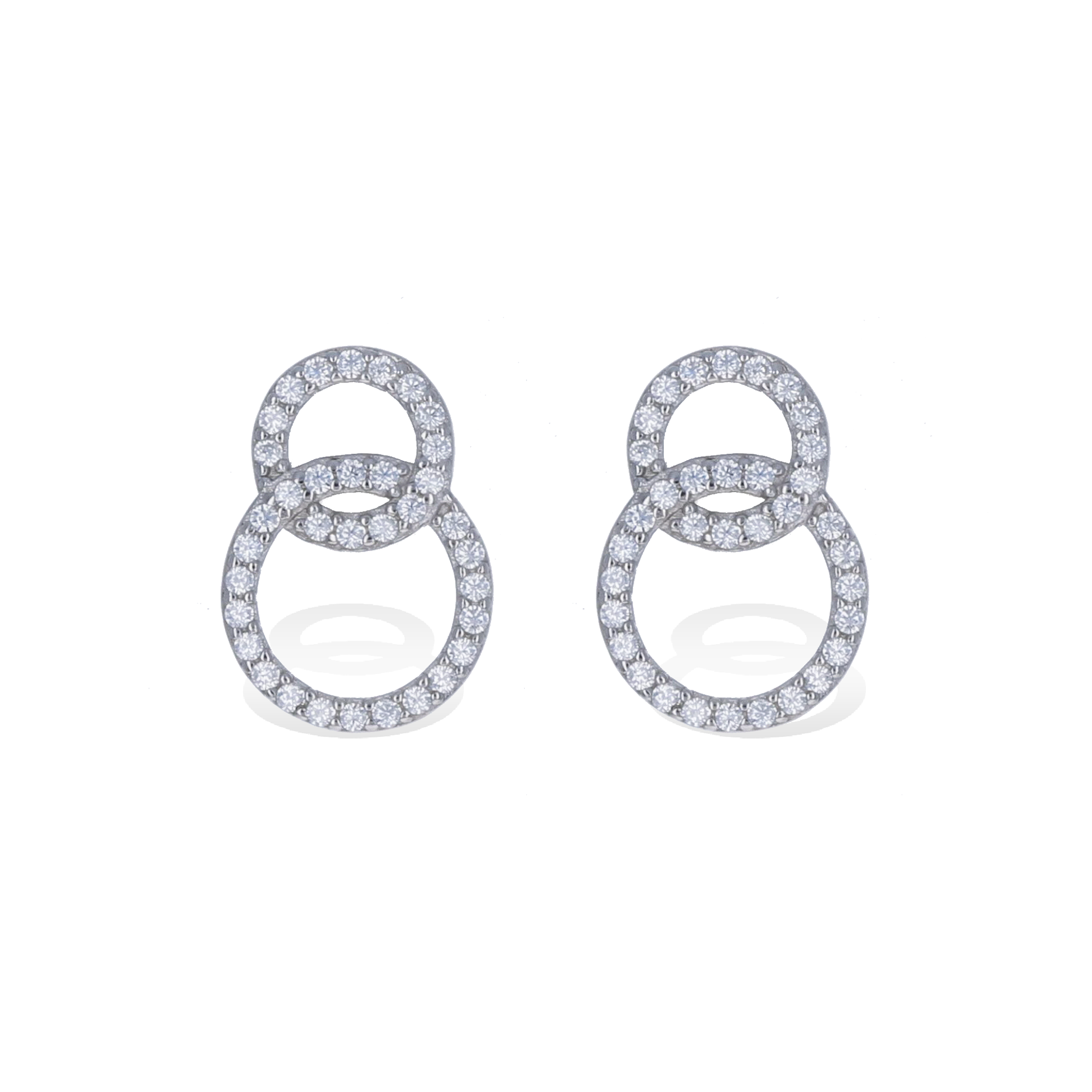 Sterling Silver Connected Circle Stud Earrings - Alexandra Marks Jewelry