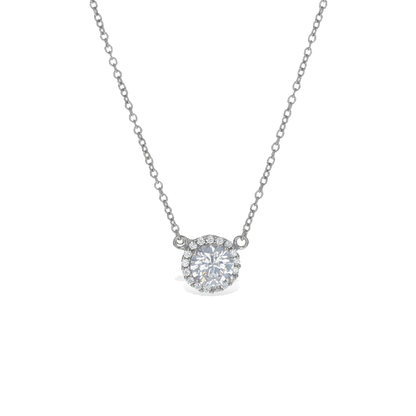 Silver Classic Solitaire CZ Necklace - Alexandra Marks Jewelry