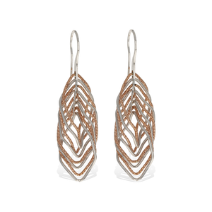 Two-Tone Silver & Rose Gold Drop Earrings - Alexandra Marks Jewelry