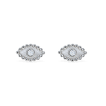 Sterling Silver Evil Eye Bead Stud Earrings- Alexandra Marks Jewelry