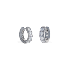 
            
                Load image into Gallery viewer, Classic Sterling Silver CZ Small Hoop Earrings | Alexandra Marks Jewelry
            
        
