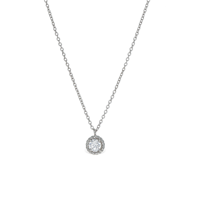 Classic Sterling Silver and Round CZ Pendant Necklace - Alexandra Marks Jewelry