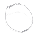 14k White Gold Mini Diamond Bar Bracelet - Alexandra Marks Jewelry