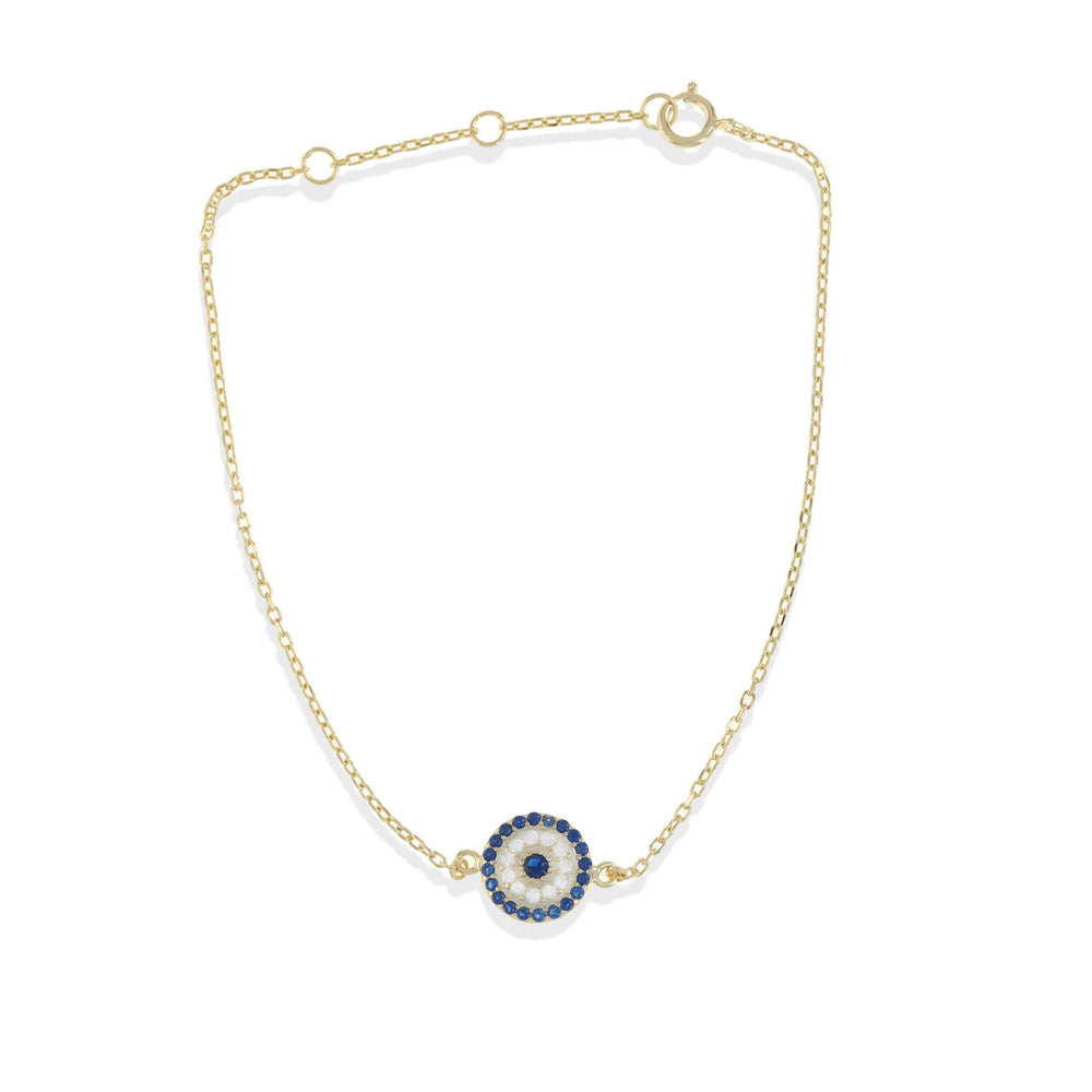 Small Evil Eye CZ Thin Gold Bracelet - Alexandra Marks Jewelry