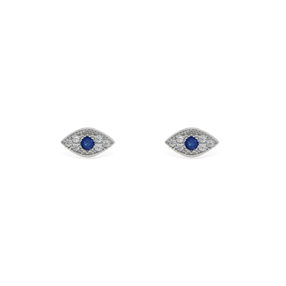 Small Sterling Silver Evil Eye Earrings - Alexandra Marks Jewelry