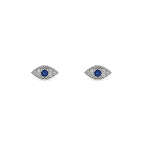 Small Sterling Silver Evil Eye Earrings - Alexandra Marks Jewelry