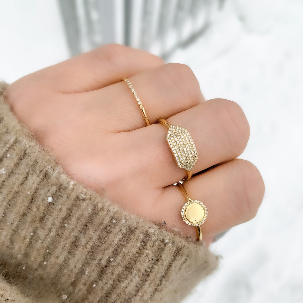 Diamond Signet 14K Yellow Gold Ring | Alexandra Marks