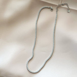 
            
                Load image into Gallery viewer, Alexandra Marks | Thin Cz Tennis Choker Necklace in Sterling Silver
            
        