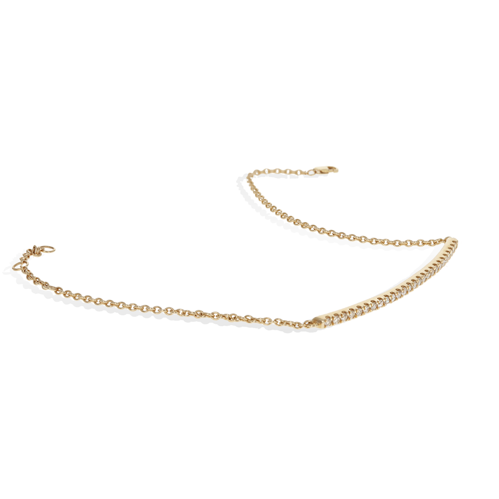 Diamond Diamond Bar Gold Bracelet- Alexandra Marks Jewelry