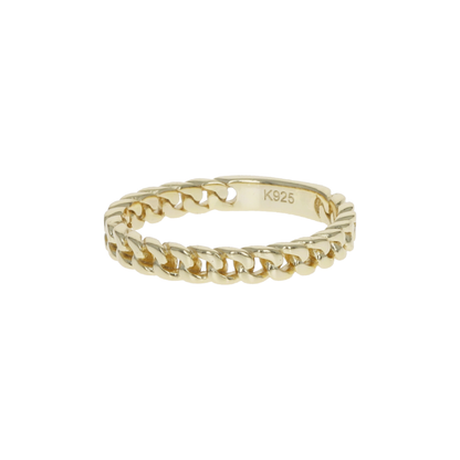 Curb Chain Gold Stacking Ring - Alexandra Marks Jewelry