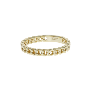 
            
                Load image into Gallery viewer, Curb Chain Gold Stacking Ring - Alexandra Marks Jewelry
            
        