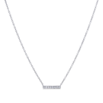 Small Diamond Bar Necklace, 14kt White Gold - Alexandra Marks Jewelry