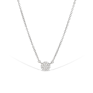 
            
                Load image into Gallery viewer, Alexandra Marks Jewelry | Minature Pave&amp;#39; CZ Tiny Disc Necklace in Sterling Silver
            
        