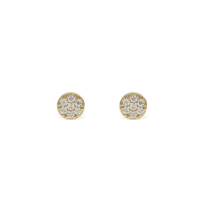 Mini Gold CZ Disc Stud Earrings | Alexandra Marks Jewelry