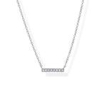 Mini Diamond Bar Necklace in 14k White Gold | Alexandra Marks Jewelry