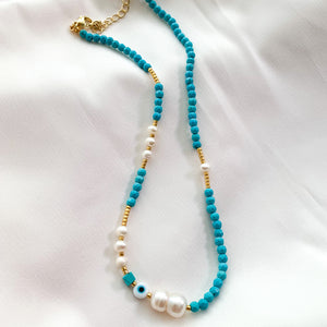 
            
                Load image into Gallery viewer, Fun fashion evil eye beaded summer necklace - Alexandra Marks Jewelry
            
        