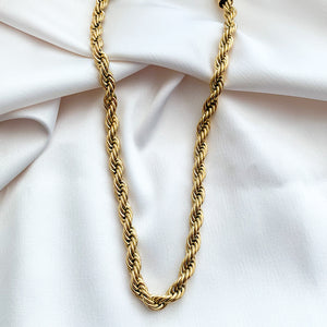 
            
                Load image into Gallery viewer, Alexandra Marks Jewelry - Gold twisted rope chain choker necklace
            
        