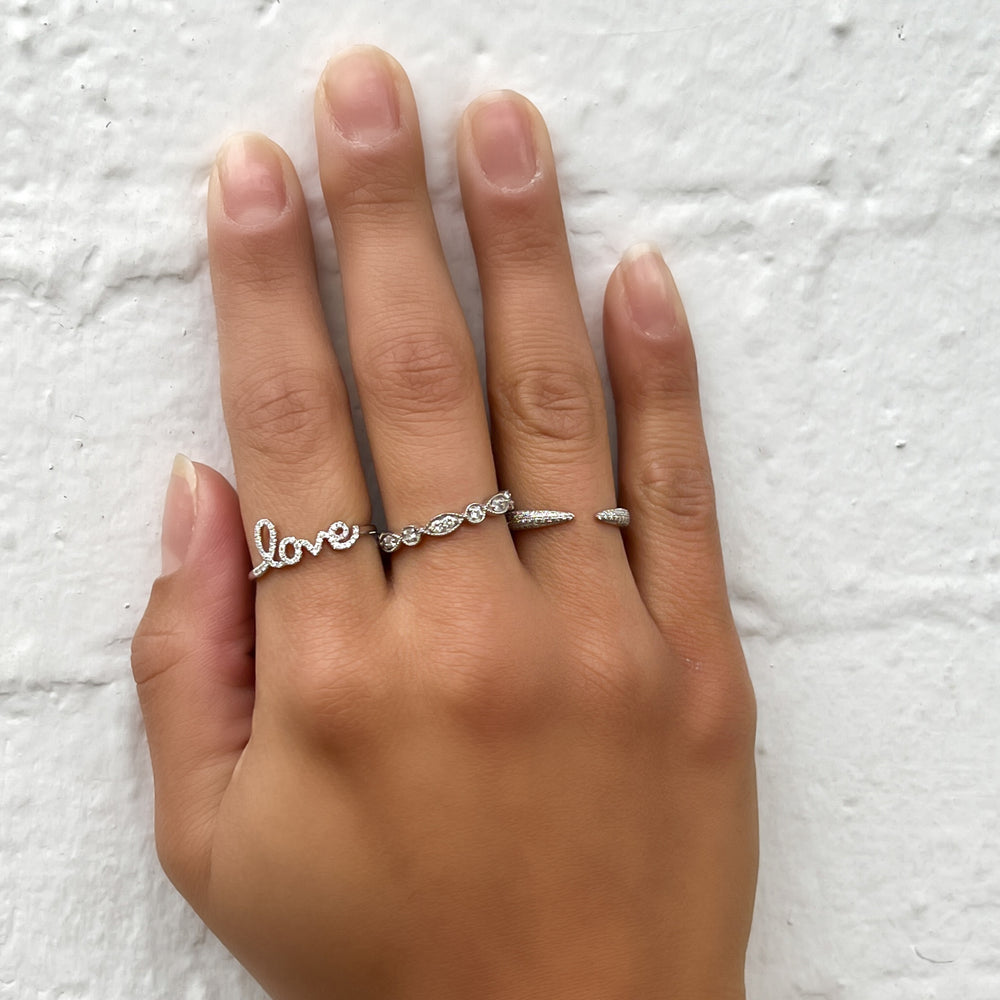 Simple Marquise Diamond 14k White Gold Ring | Alexandra Marks Jewelry