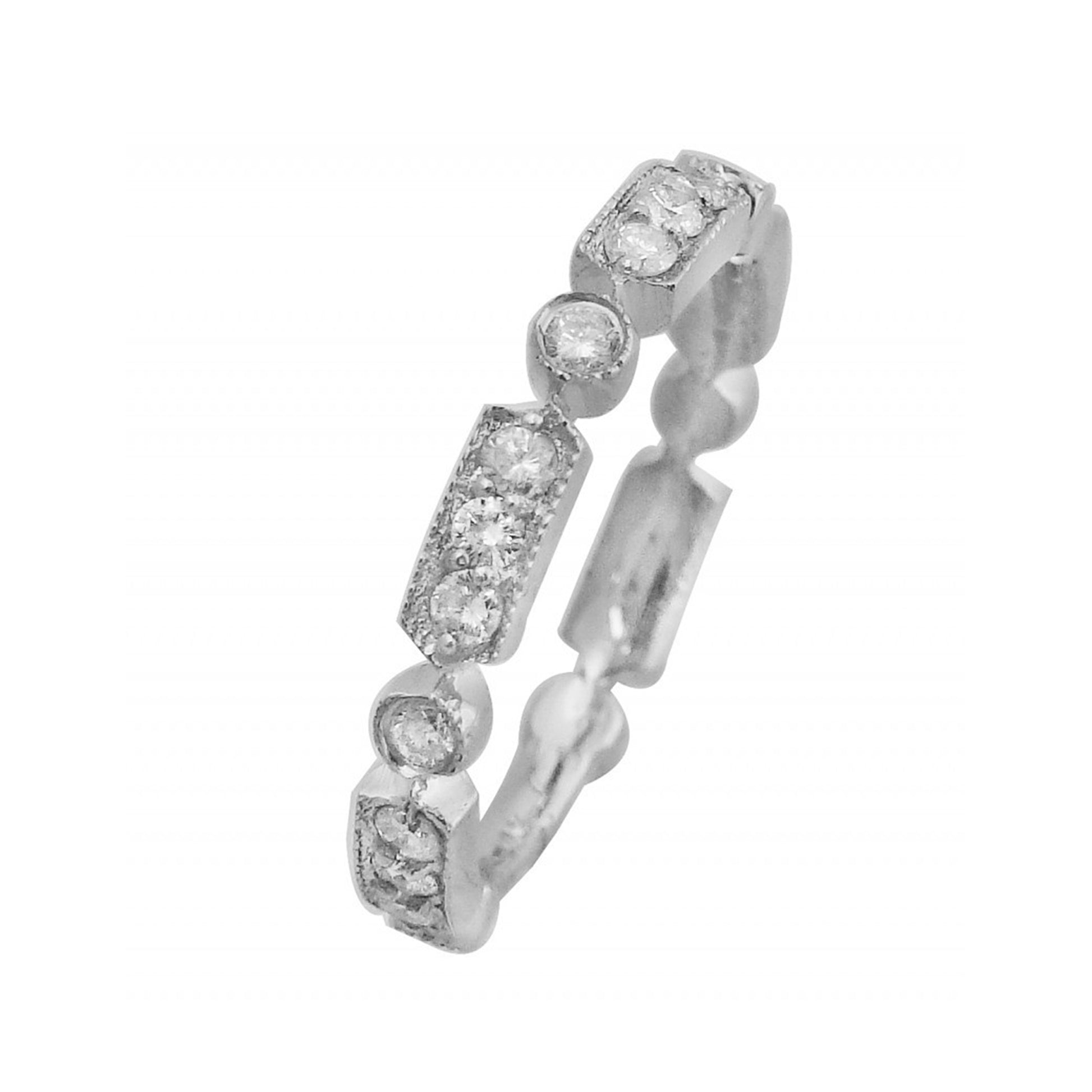 Diamond 14kt White Gold Eternity Band, Size 7