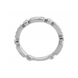 
            
                Load image into Gallery viewer, A modern 14kt White Gold and Diamond Eternity Band
            
        